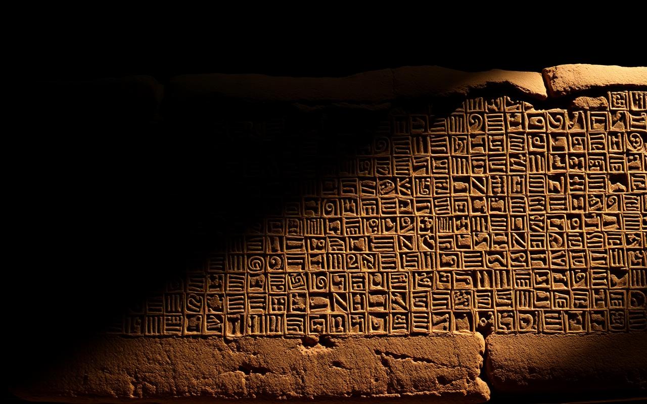 Ancient Sumerian clay tablet covered in cuneiform script.